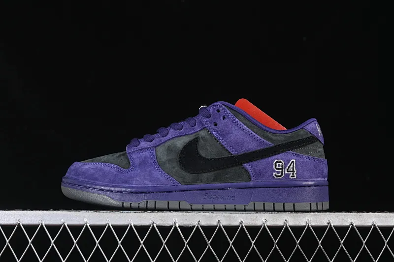 All Categories Nk SB Dunk Series Nk SB Dunk Low Low-top sneakers Supreme x Nike Dunk SB Dunk Low joint gray and purple low-top casual skateboard shoes HQ8487-500